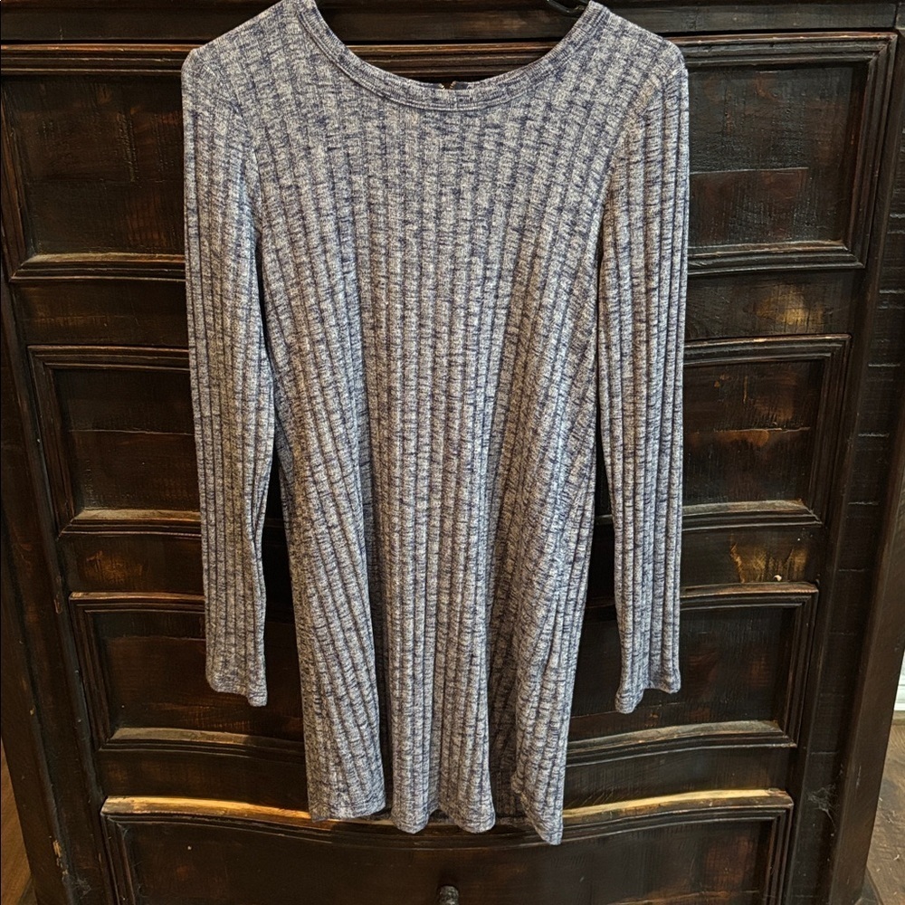 Everly for Anthropologie Blue Ribbed Knit Dress